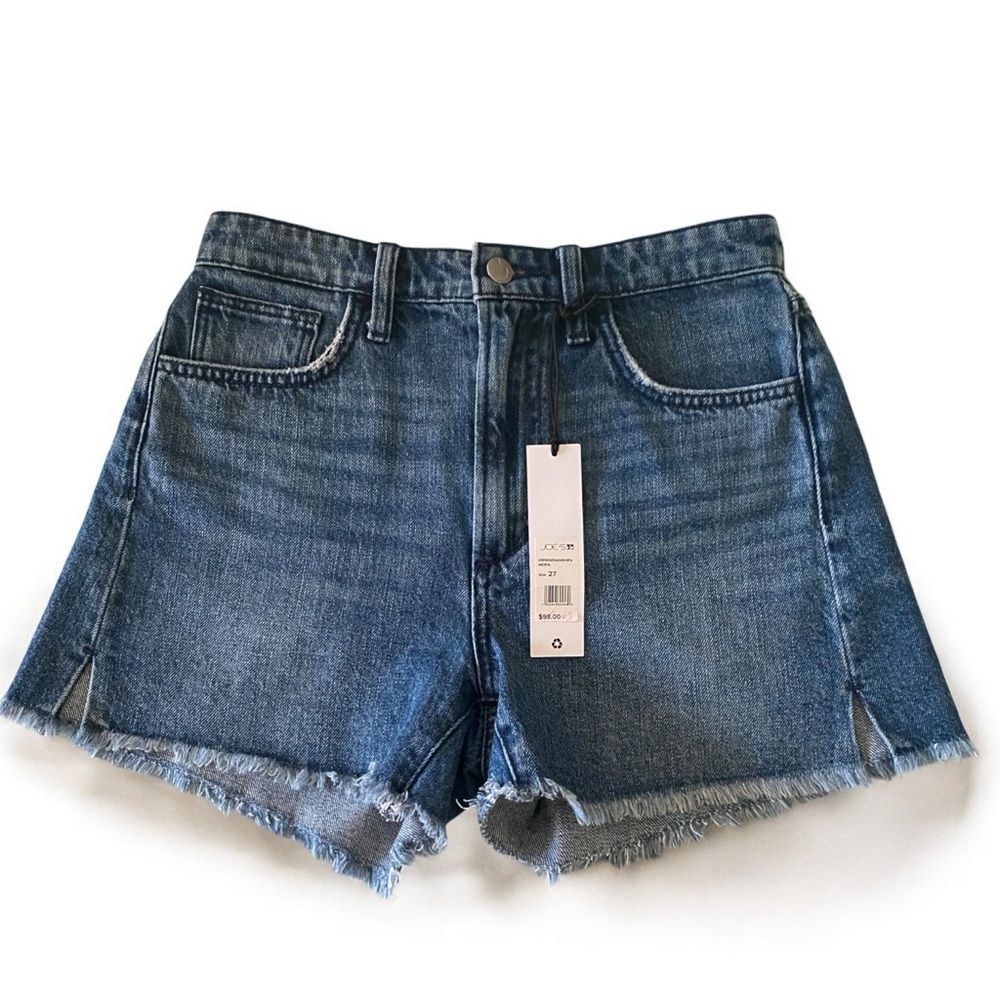 Joe's Jeans Blue Relaxed Fit Jean Shorts with Raw Hem Size 27